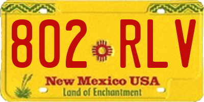 NM license plate 802RLV