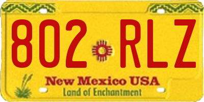 NM license plate 802RLZ