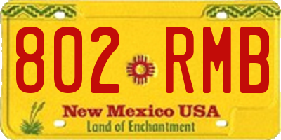 NM license plate 802RMB