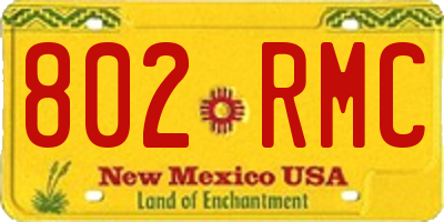 NM license plate 802RMC