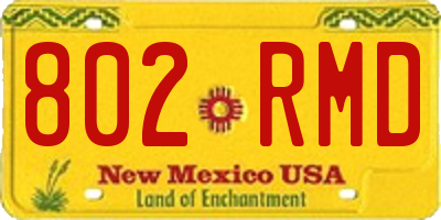 NM license plate 802RMD