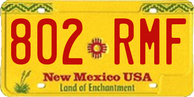 NM license plate 802RMF