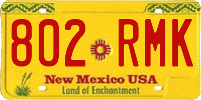 NM license plate 802RMK