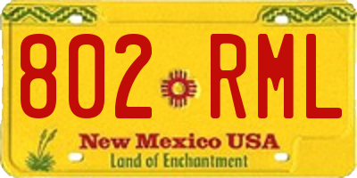 NM license plate 802RML