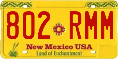 NM license plate 802RMM