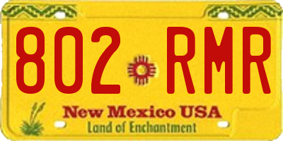 NM license plate 802RMR