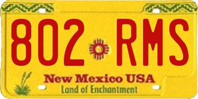 NM license plate 802RMS