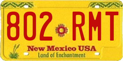NM license plate 802RMT