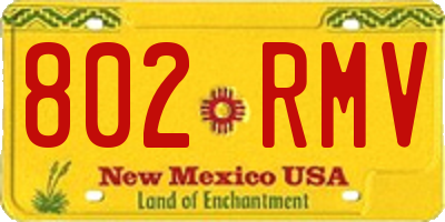NM license plate 802RMV