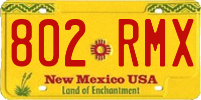 NM license plate 802RMX