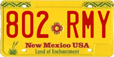 NM license plate 802RMY
