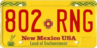 NM license plate 802RNG