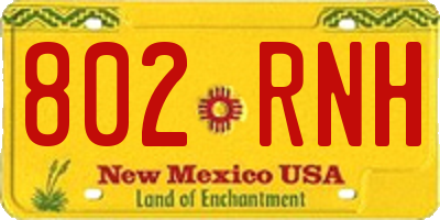 NM license plate 802RNH