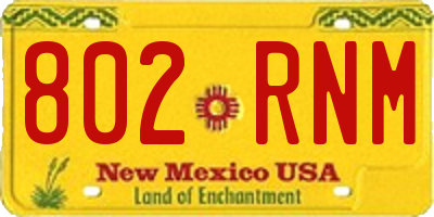 NM license plate 802RNM