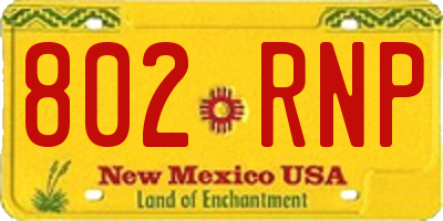 NM license plate 802RNP