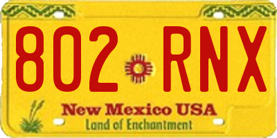 NM license plate 802RNX