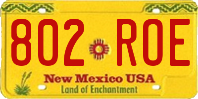 NM license plate 802ROE