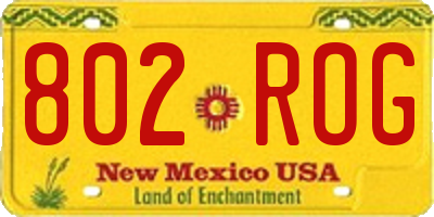 NM license plate 802ROG