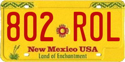 NM license plate 802ROL
