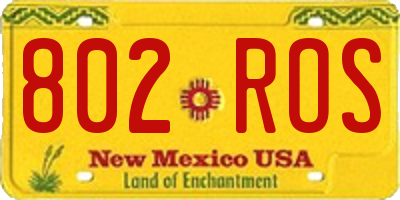NM license plate 802ROS
