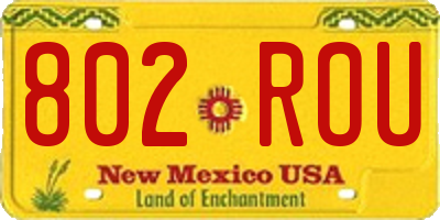NM license plate 802ROU