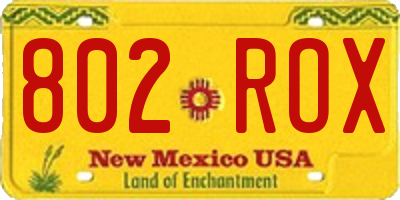NM license plate 802ROX