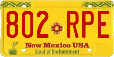 NM license plate 802RPE