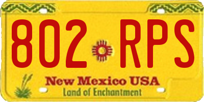 NM license plate 802RPS