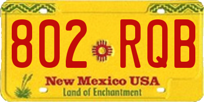 NM license plate 802RQB