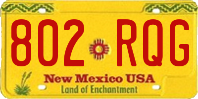 NM license plate 802RQG