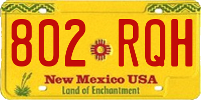 NM license plate 802RQH