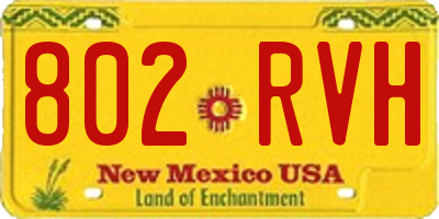 NM license plate 802RVH