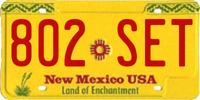 NM license plate 802SET