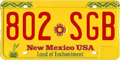 NM license plate 802SGB