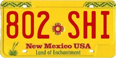 NM license plate 802SHI