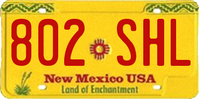 NM license plate 802SHL