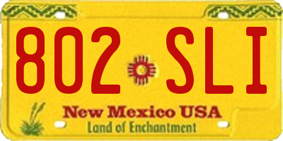 NM license plate 802SLI