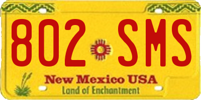NM license plate 802SMS