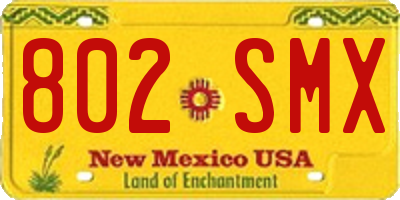 NM license plate 802SMX