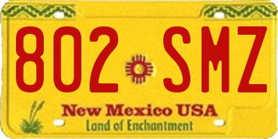 NM license plate 802SMZ
