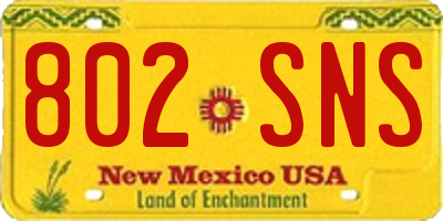 NM license plate 802SNS
