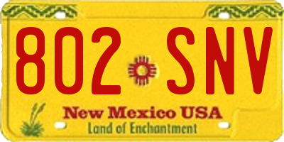 NM license plate 802SNV