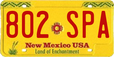 NM license plate 802SPA