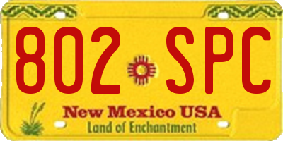 NM license plate 802SPC