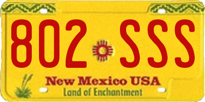 NM license plate 802SSS