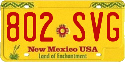 NM license plate 802SVG
