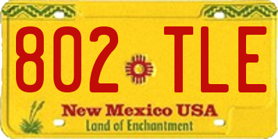 NM license plate 802TLE
