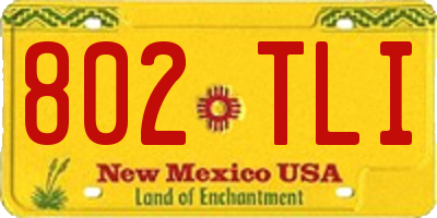 NM license plate 802TLI