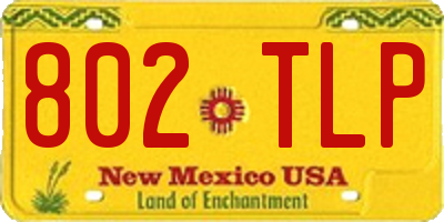 NM license plate 802TLP