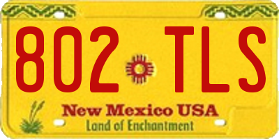 NM license plate 802TLS